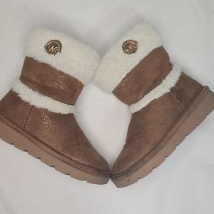 MICHAEL Michael Kors Brown and White Kids Boots